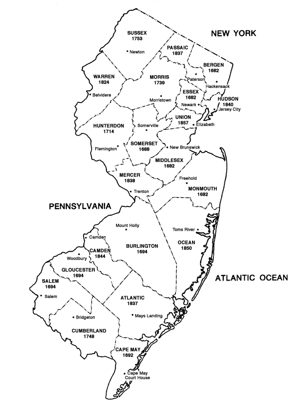 New jersey Counties